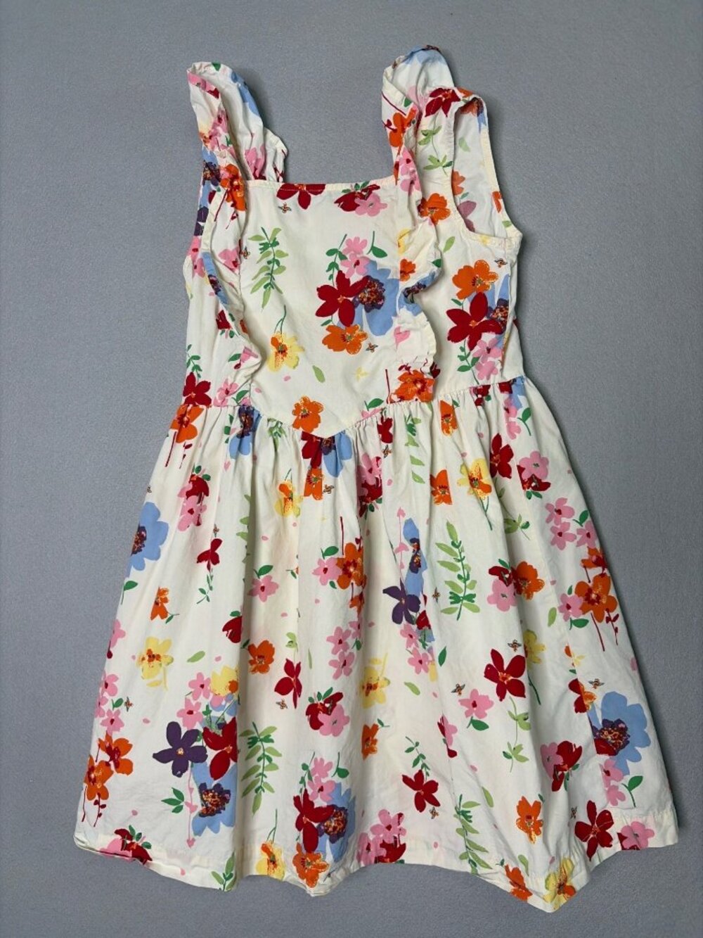 Hannah Anderson Girls Floral Sleeveless Dress Size 6-7 Cotton